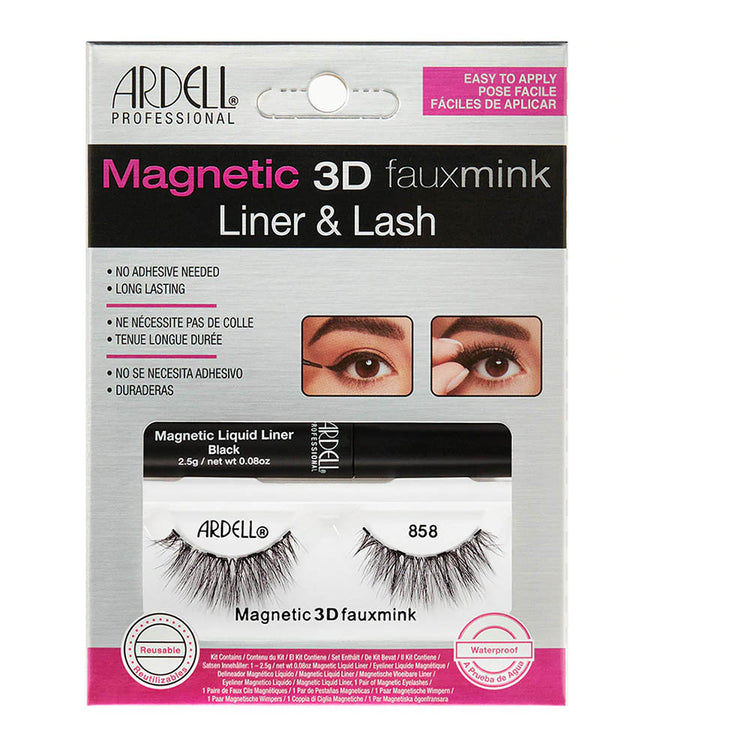 Ardell Magnetic 3D Fauxmink Liner & Lash Kit-858 Black 64978