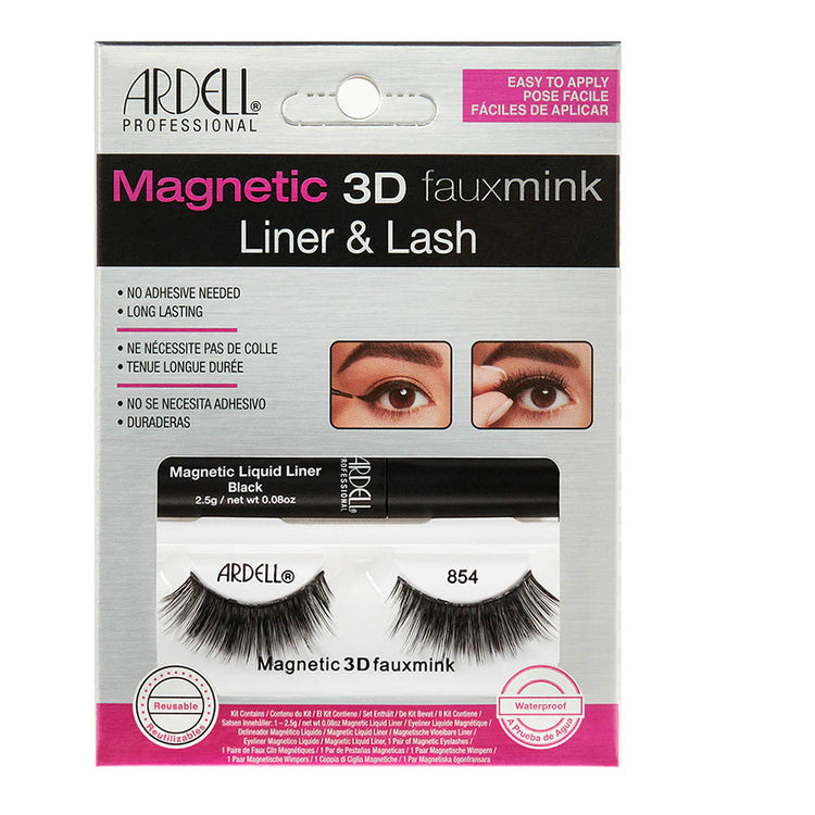 Ardell Magnetic 3D Fauxmink Liner & Lash Kit-854 Black 65000
