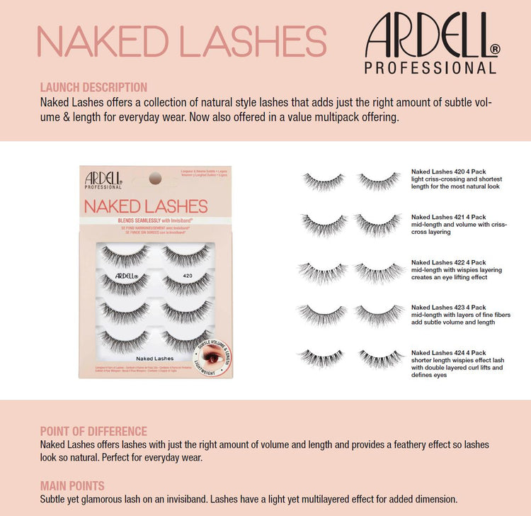 Ardell Naked Lashes 4 Pairs - 420 Black 69870