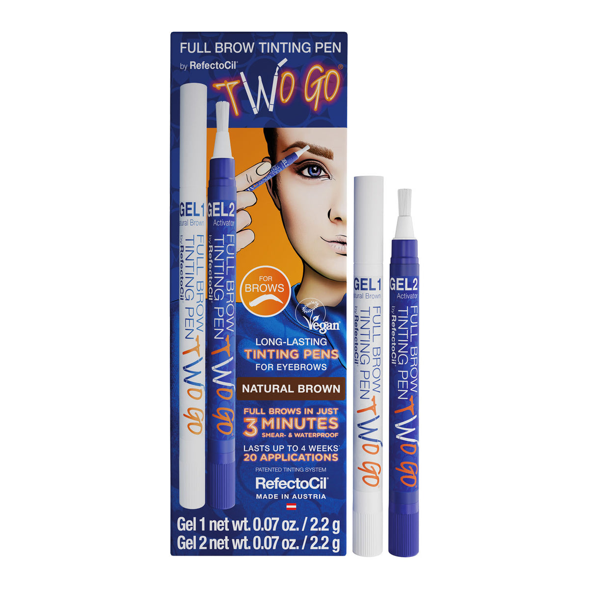 RefectoCil Kit Teinture Sourcils Complète Two Go Brun Naturel 2.2g