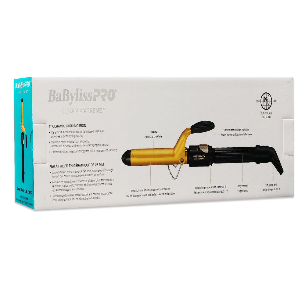 BaBylissPRO Ceramixxtreme Ceramic Curling Iron 1" BABC100STC