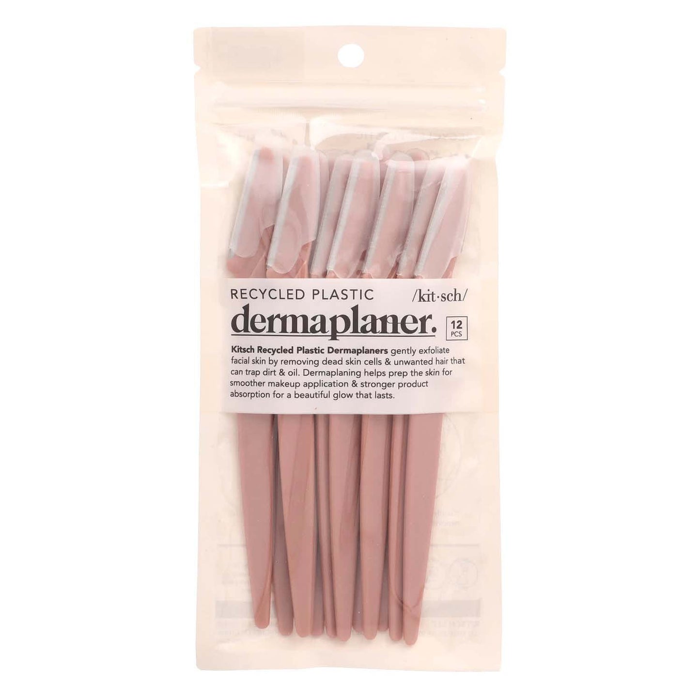 KITSCH Recycled Plastic Dermaplaners 12pc Terracotta 02554
