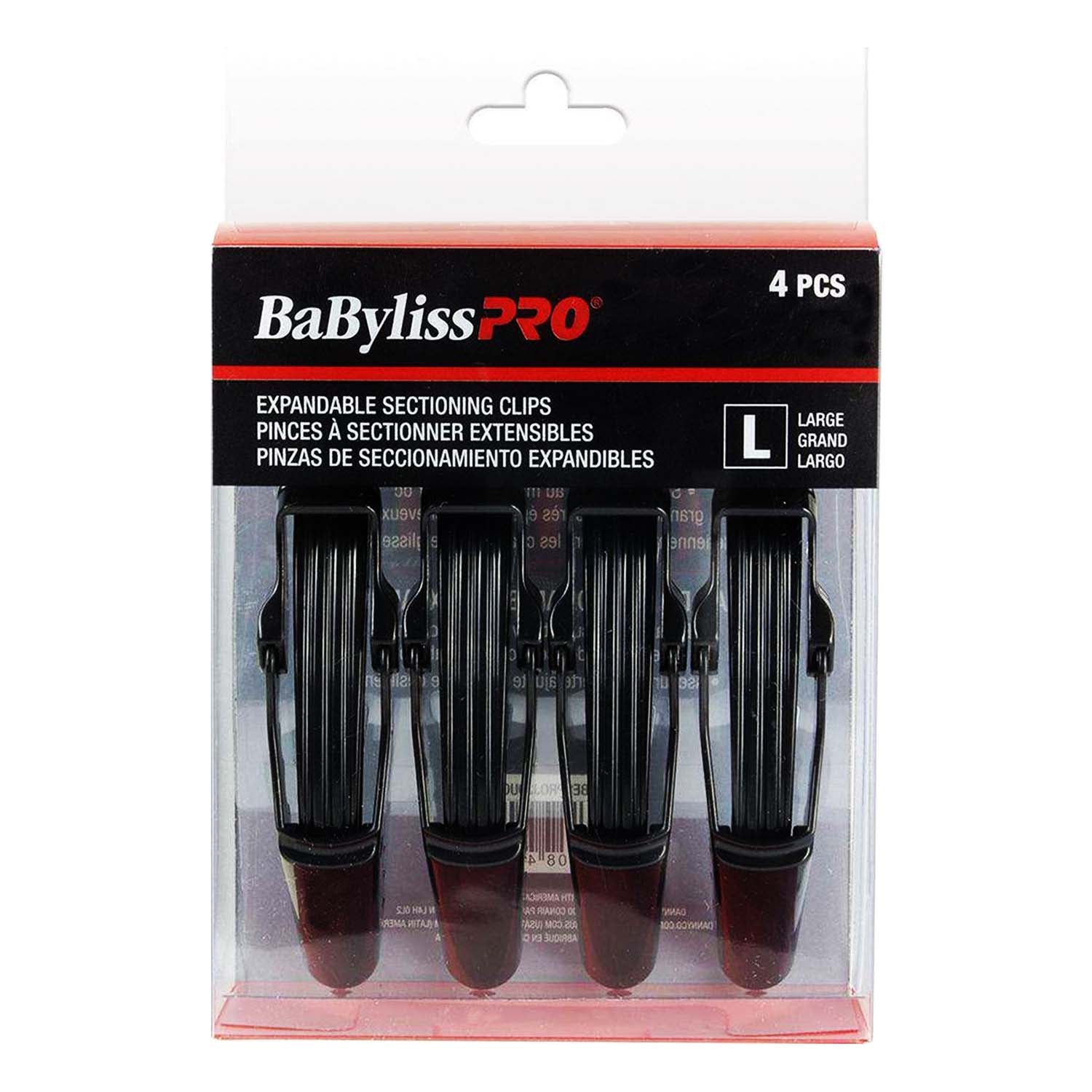BaBylissPRO Expandable Sectioning Clips LG 4pcs BESPROJ30UCC