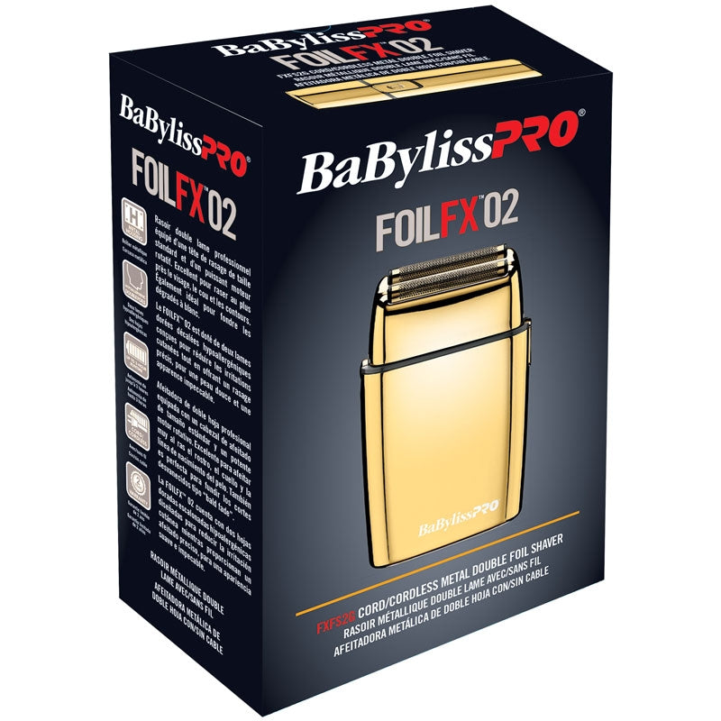 Rasoir électrique professionnel à double grille métallique BaBylissPRO Gold FoilFX02 FXFS2G