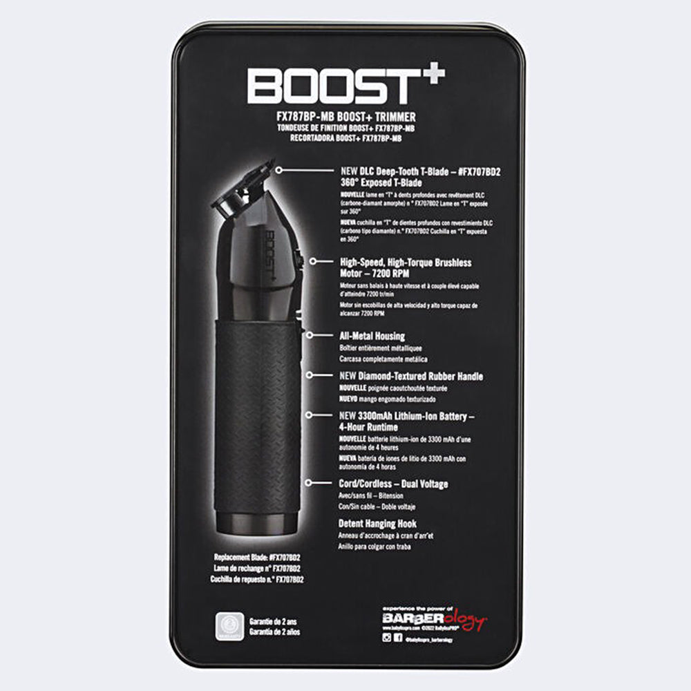 BaBylissPRO Tondeuses de finition en métal au lithium Boots + Noir mat 46676
