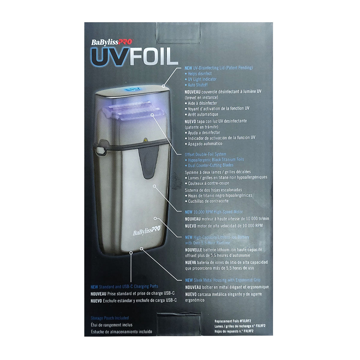 Rasoir double grille BabylissPRO UVFoil FXLFS2