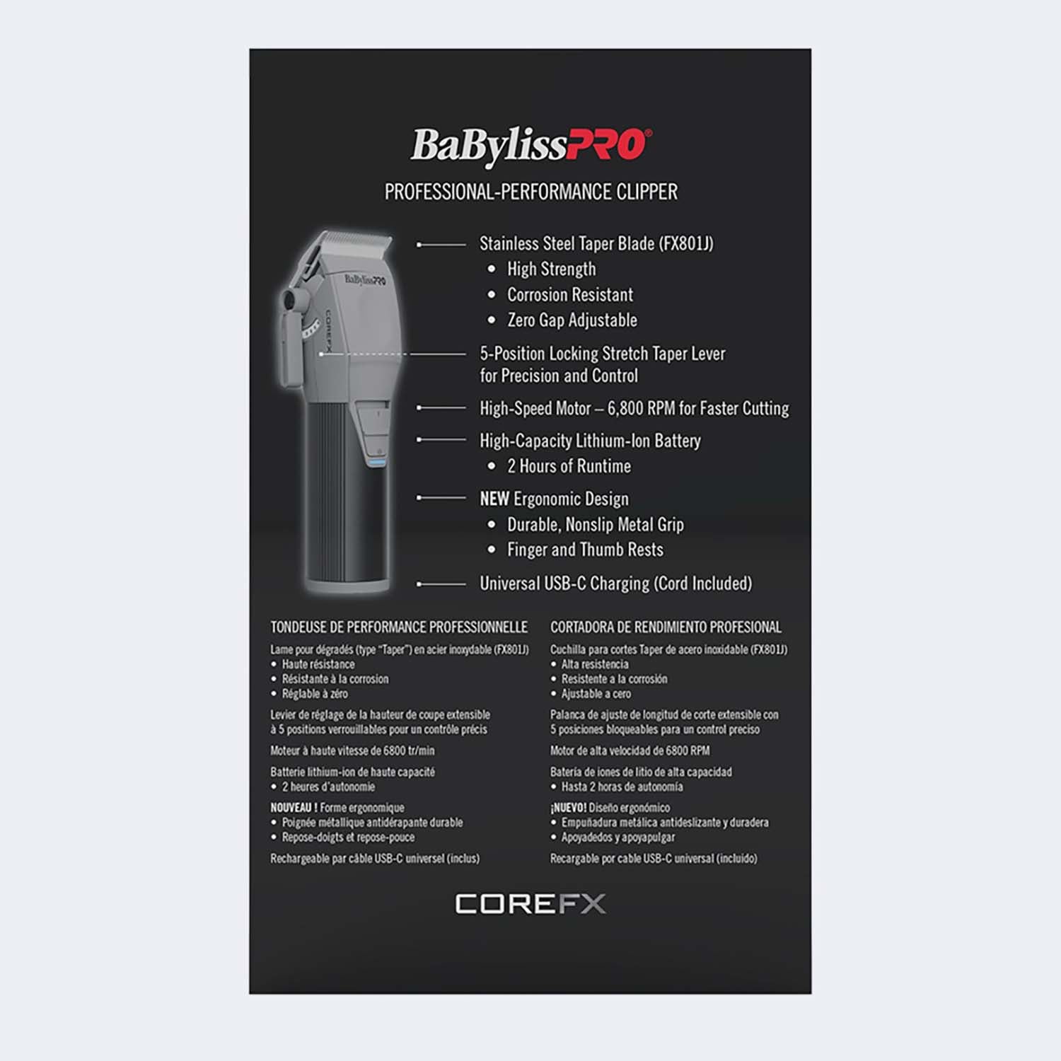 BaBylissPRO COREFX Professional Performance Clipper FX86