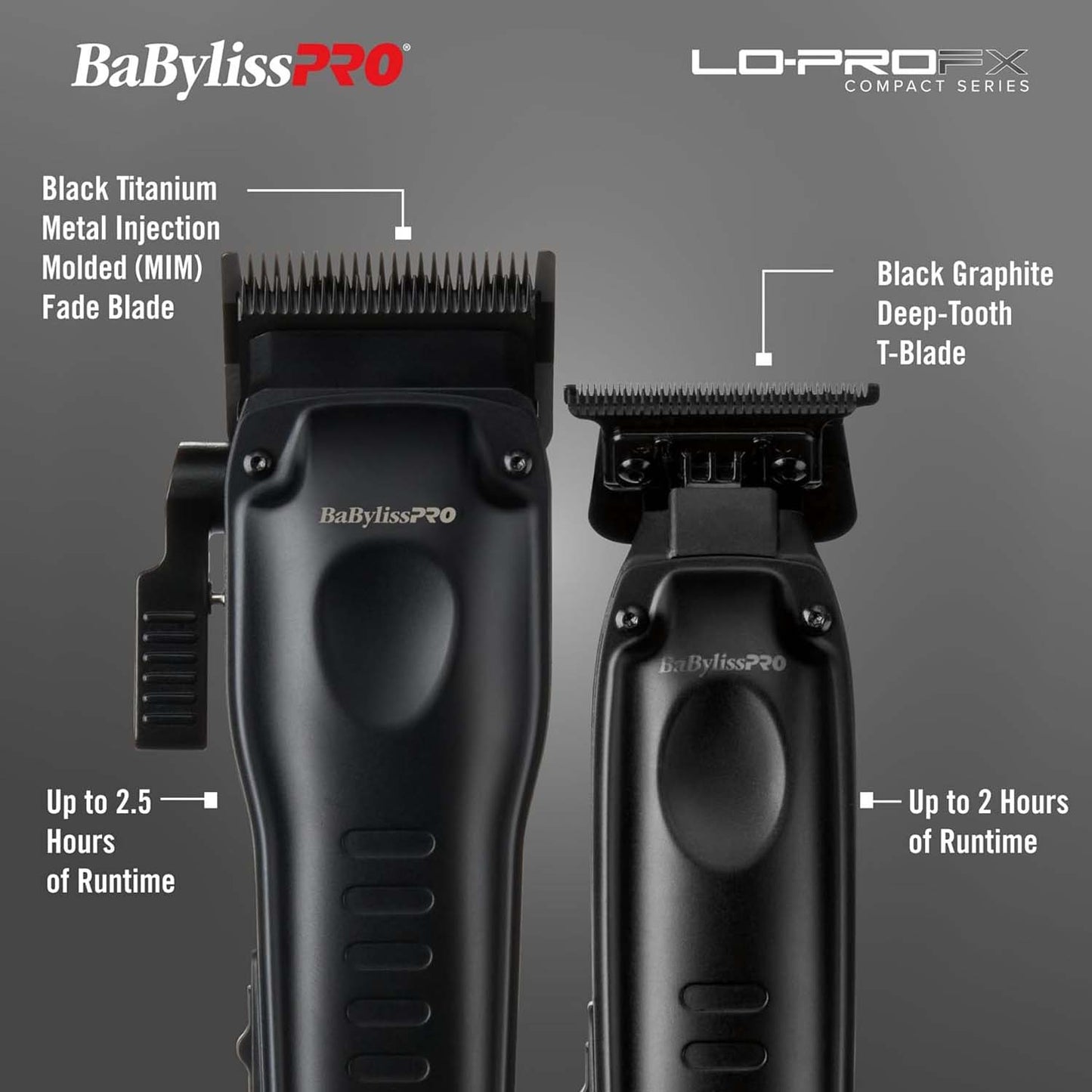 BaBylissPRO LO-PROFX Compact Clipper & Trimmer FX8272PKMB