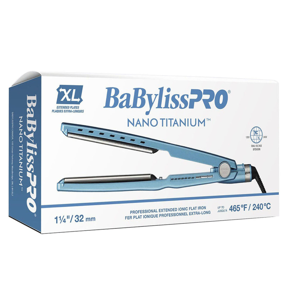 BaBylissPRO Nano Titanium Ionic Flat Iron 1¼" BNT9091TXLC