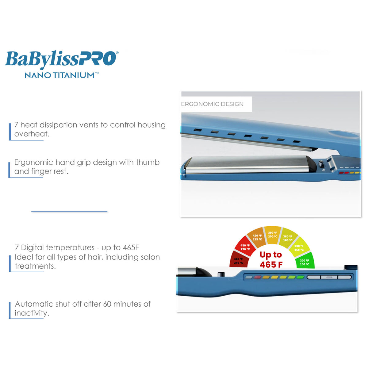 BaBylissPRO Nano Titanium Ionic Flat Iron 1¼" BNT9091TXLC