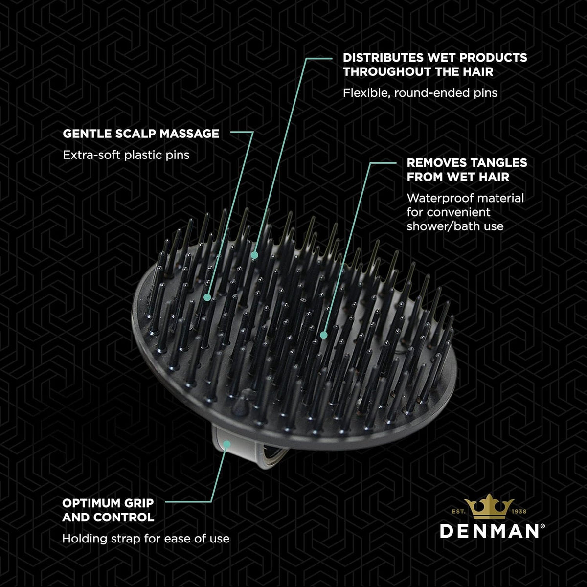 Denman Palm Styler Bebop Massage Brush D6C 00007