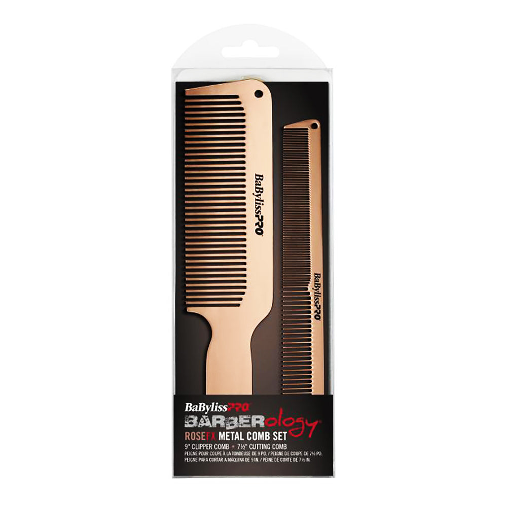 BaBylissPRO Barberology Coffret de peignes métalliques RoseFX BCOMBSET2RG