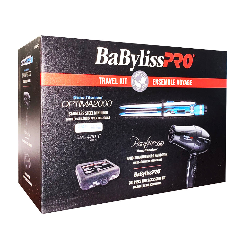 BaBylissPRO Travel Kit Mini Hairdryer&Iron BABTRAVK1C 42794