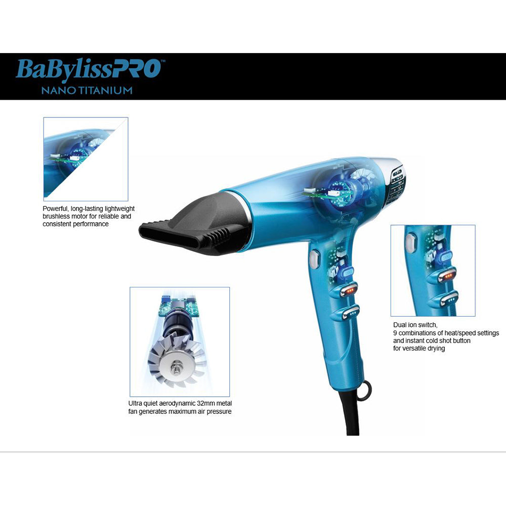Sèche-cheveux ionique double haute vitesse BaBylissPRO NT BNT9100C