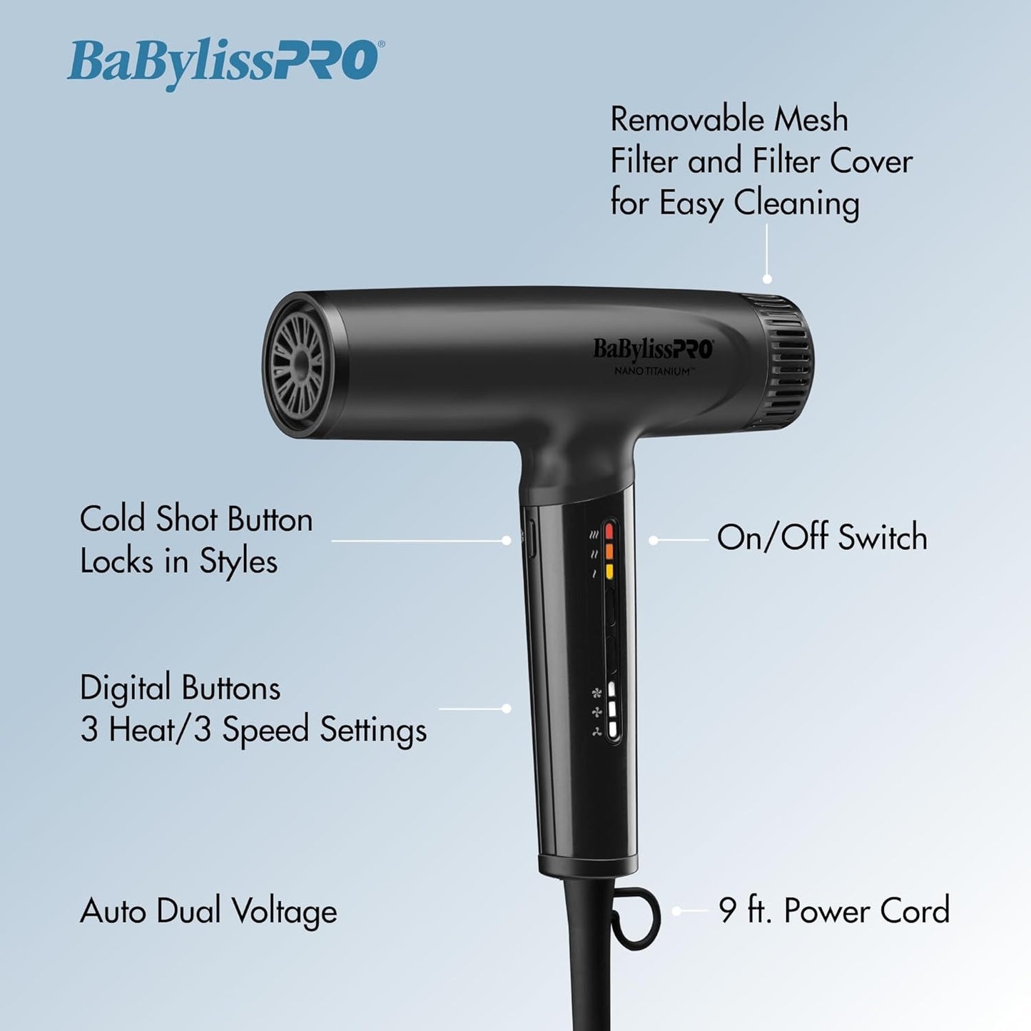 BaBylissPRO High-speed Nano Light Hairdryer BNTC9200MBC