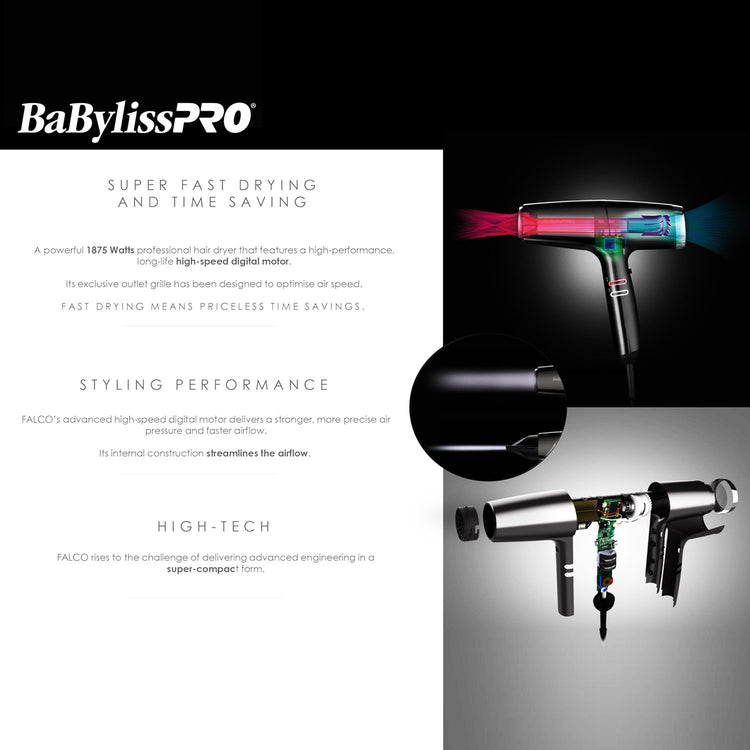 BabylissPRO Falco Professional Ionic Hairdryer BAB8550C