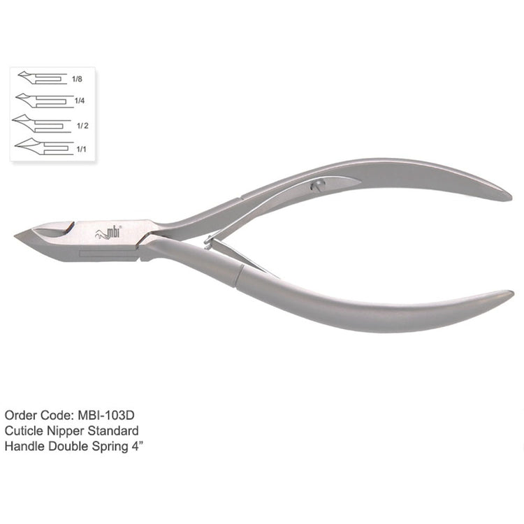 MBI-103D Cuticle Nipper Double Spring 4" Full Jaw