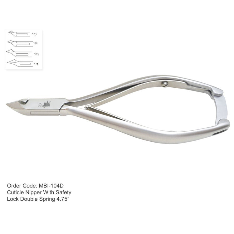 MBI-104D Cuticle Nipper Double Spring 4.5" 1/8 Jaw