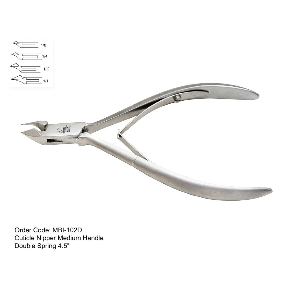 MBI-102D Cuticle Nipper Double Spring 4.5" 1/4 Jaw