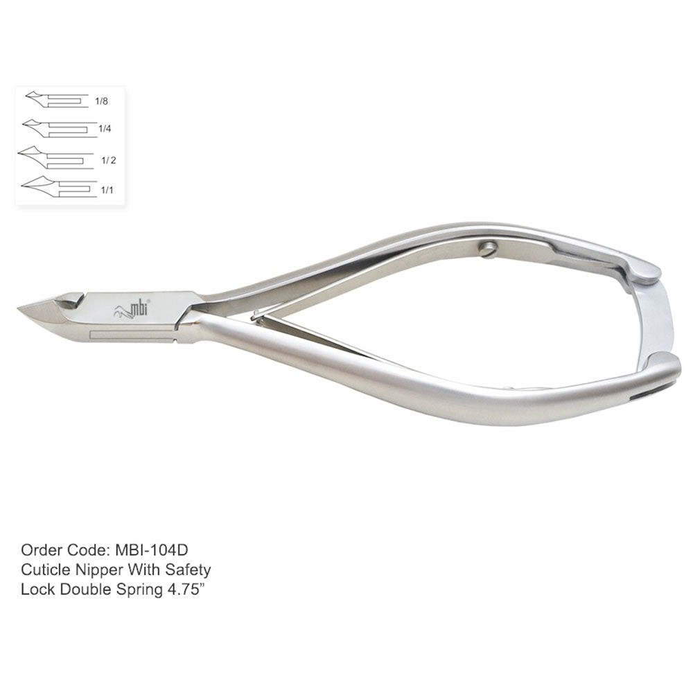 MBI-104D Cuticle Nipper Double Spring 4.5" 1/4 Jaw