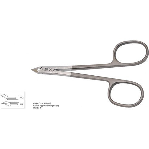 MBI-116 Pince à cuticules 1/4" avec poignée à boucle de doigt, taille 3,5"