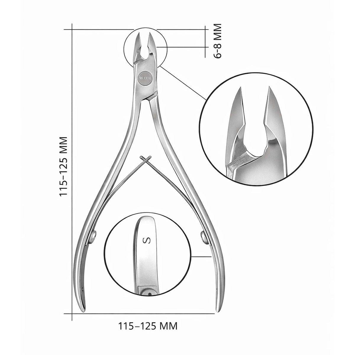 U-Tools Pince à cuticules Premium S 6-7 mm #102