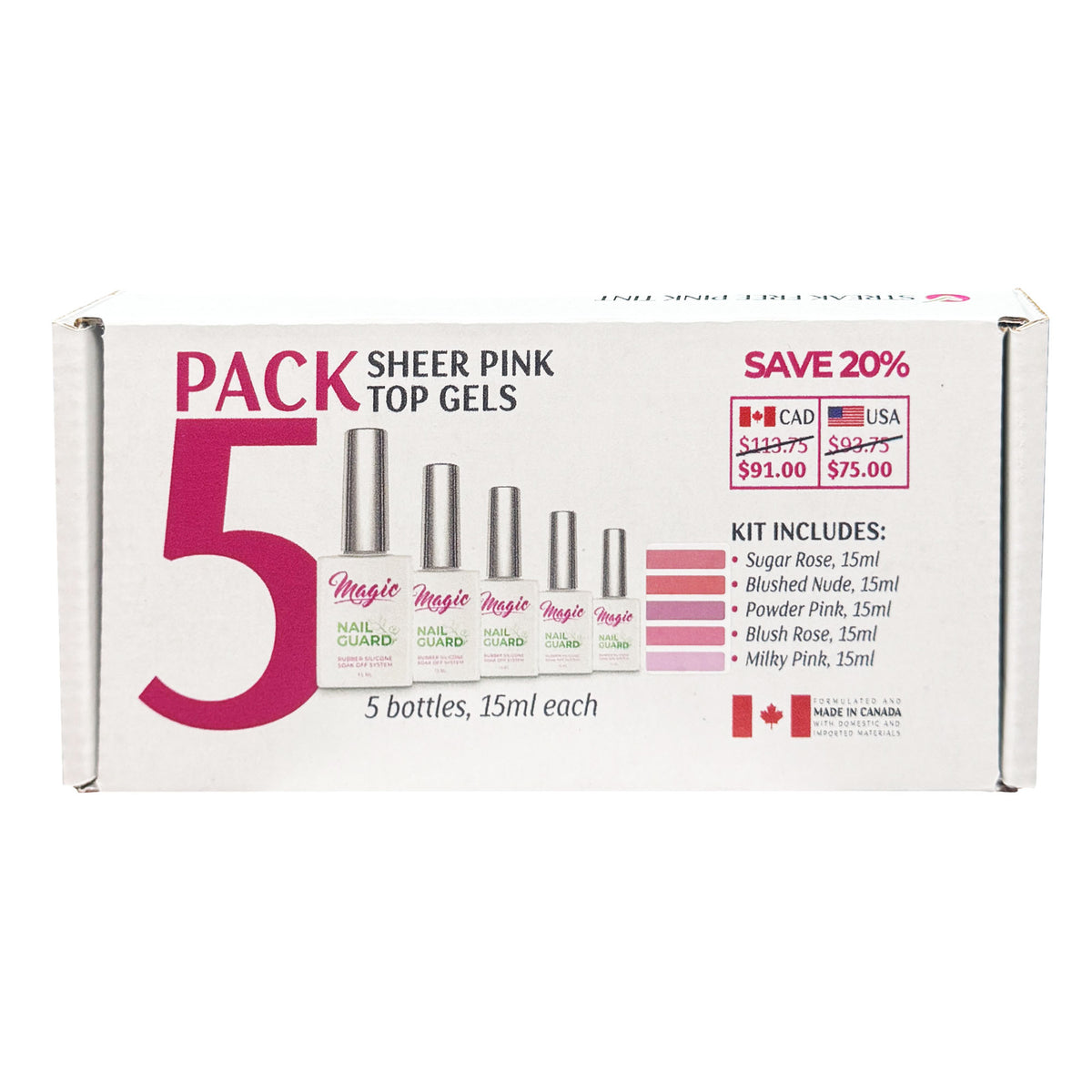 Magic NailGuard Sheer Pink Top Gel Value Pack 75716