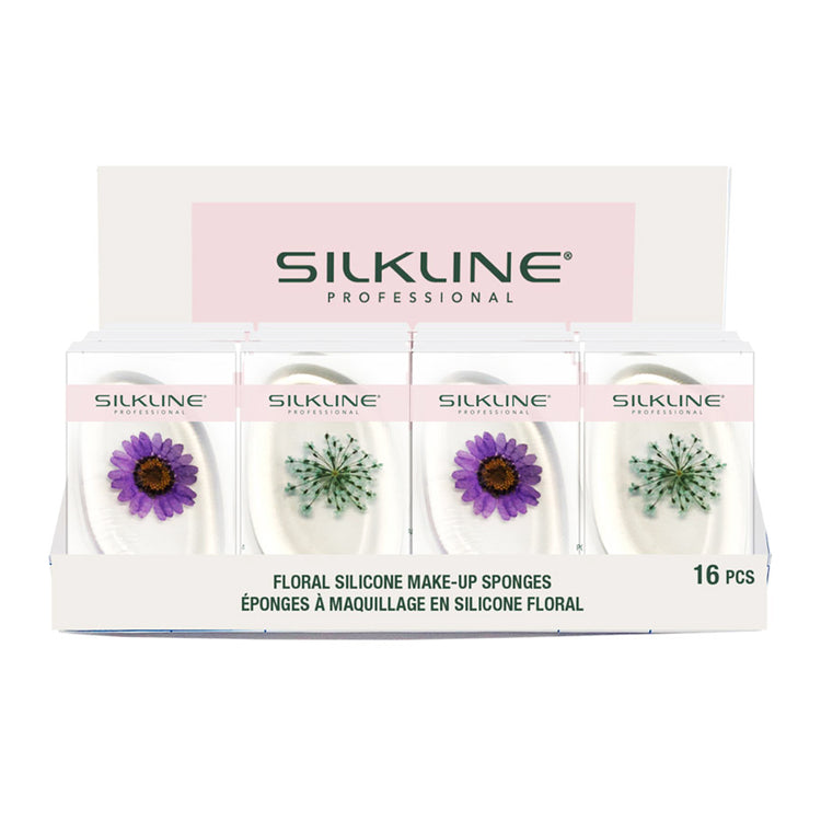 Silkline Floral Silicone MakeUp Sponges 16Pcs SPONGEFLRDBC