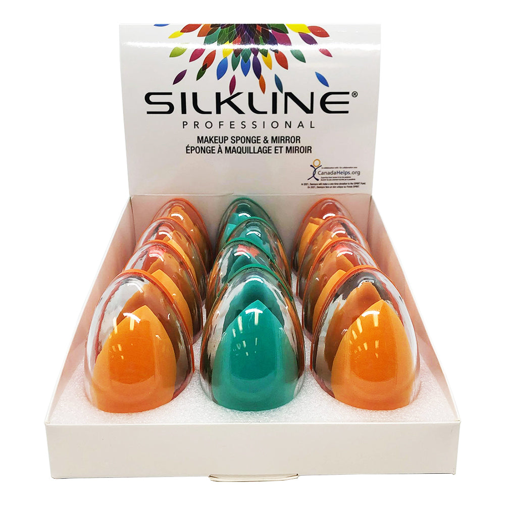 Silkline Makeup Sponge & Mirror 12 Pcs SPONGEMIRSPC 02777