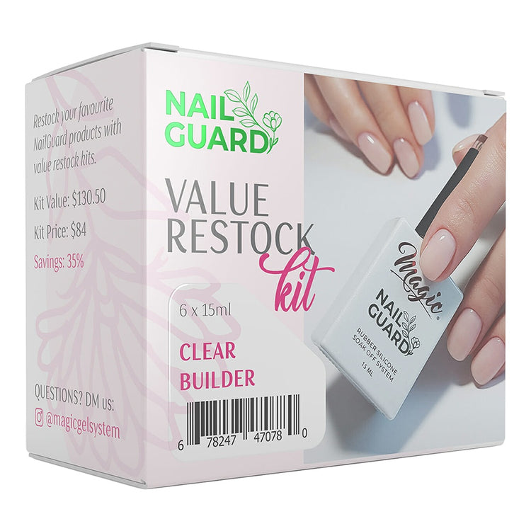 Magic Gel Value Restock Kit 6PK 0.5 oz Clear Builder 47078