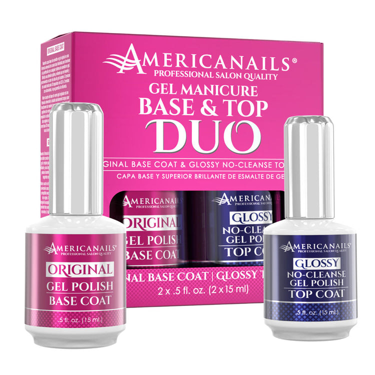 Americanails Original Base & Glossy No-Cleanse Top Coat Duo