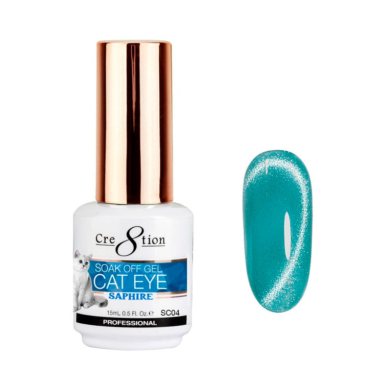Cre8tion Cat Eye Saphire Soak Off Gel 0.5 oz SC04 1011