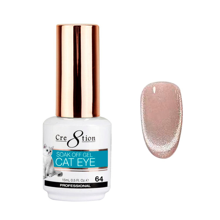 Cre8tion Cat Eye Nude Soak Off Gel 0.5 oz #64 1808