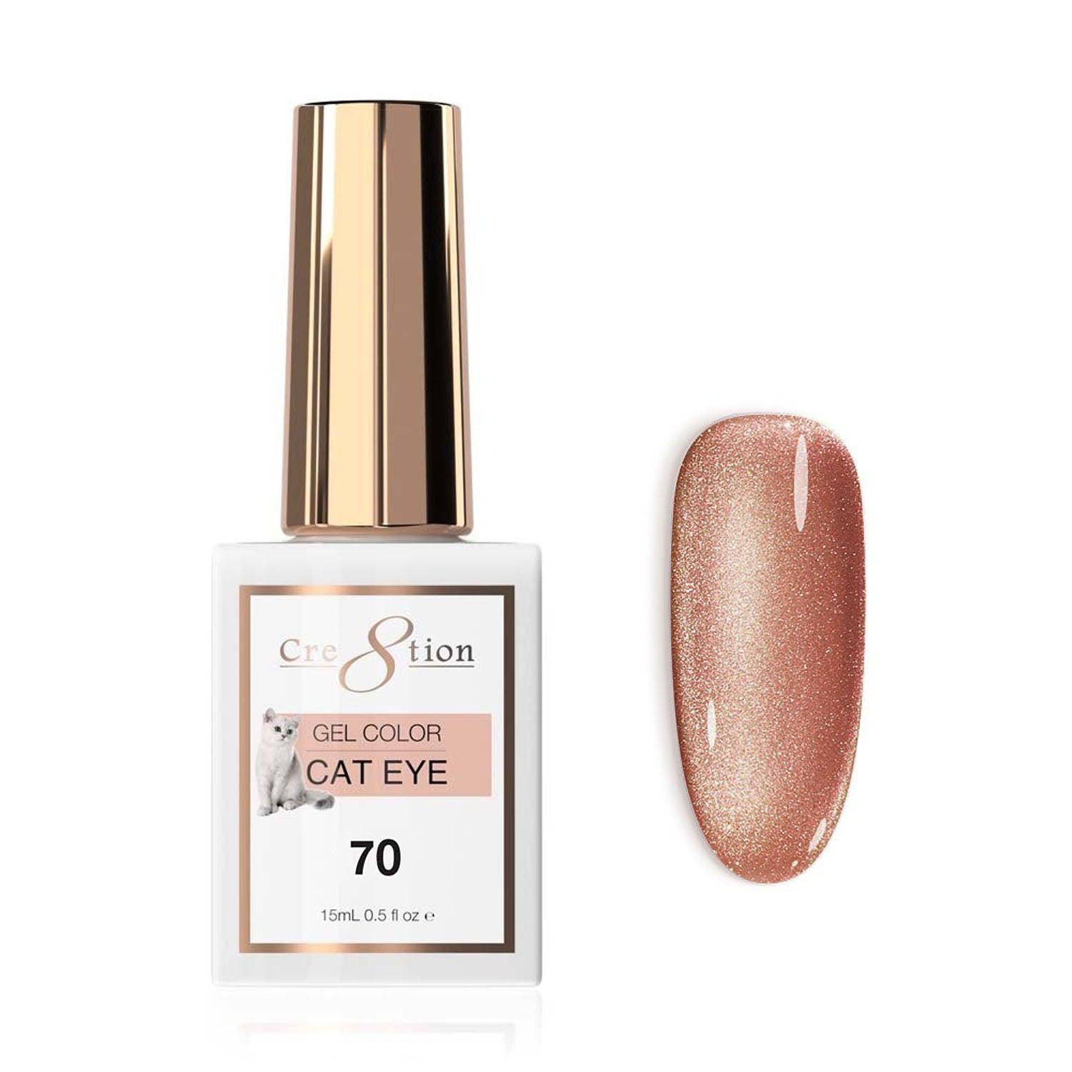 Cre8tion Cat Eye Nude Soak Off Gel 0.5 oz #70 1814