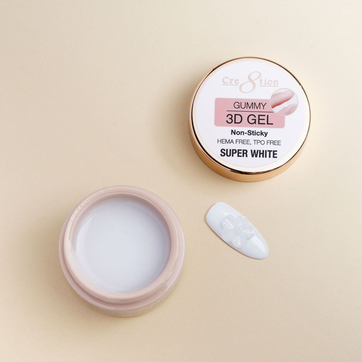 Cre8tion Gummy 3D Gel Non-Sticky Super White 0916-3761