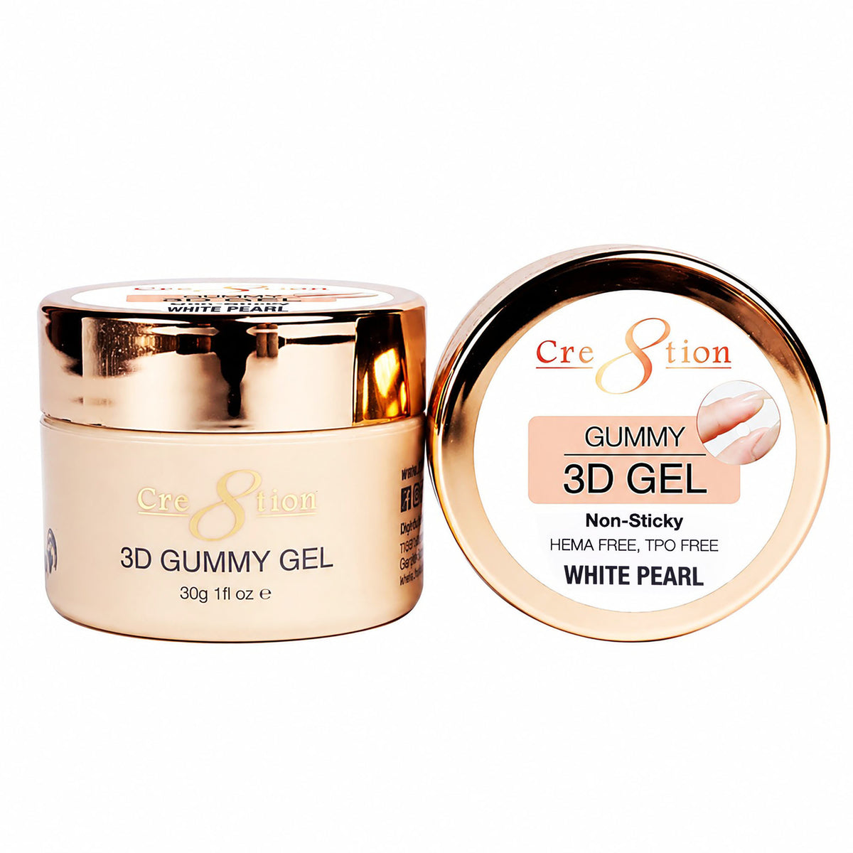 Cre8tion Gummy 3D Gel Non-Sticky White Pearl 0916-3762