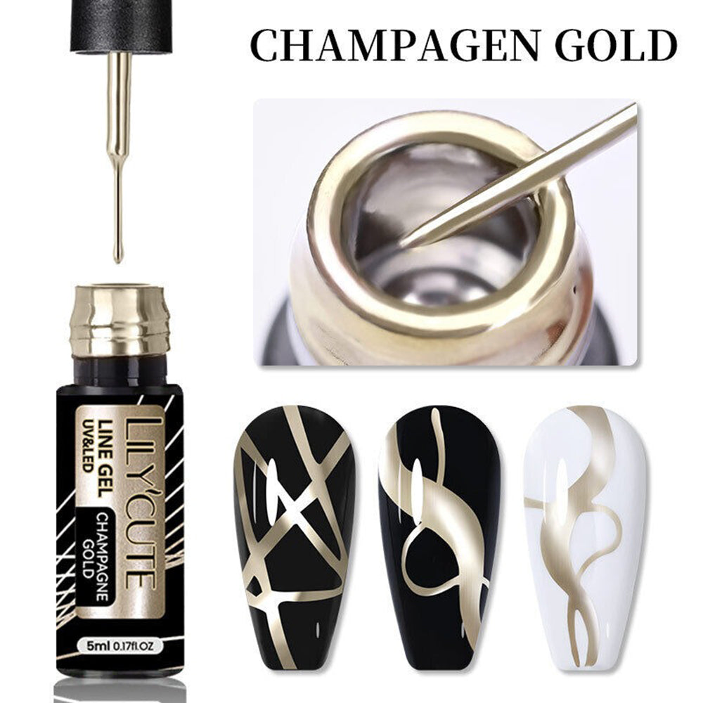 Gel Art UV&LED Metallic Line Gel Champagne Gold 5ml 56567-2