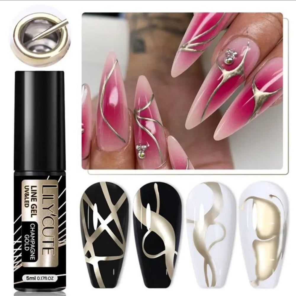 Gel Art UV&LED Metallic Line Gel Champagne Gold 5ml 56567-2