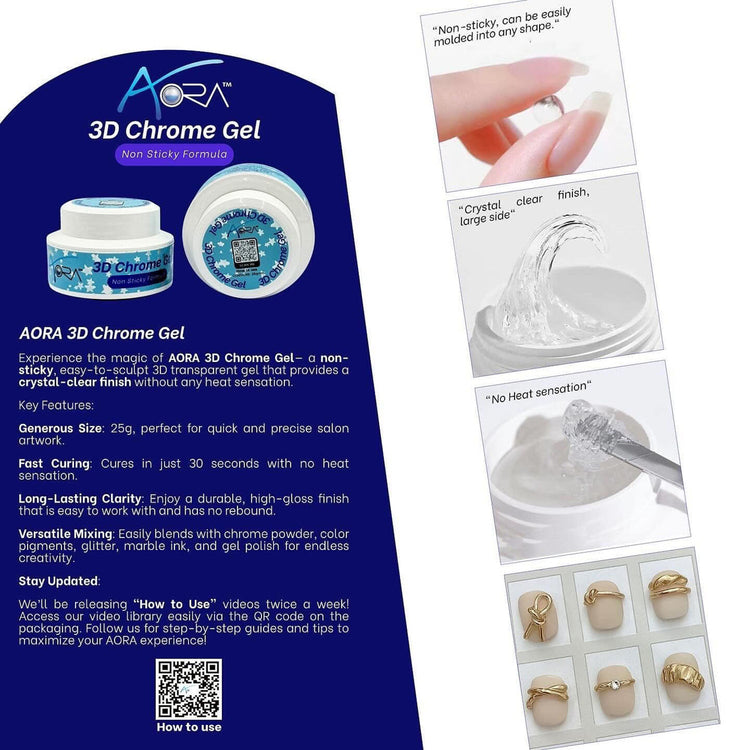 Aora 3D Chrome Gel 25g Non Sticky 93400