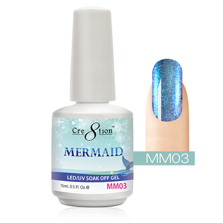 Cre8tion Mermaid LED/UV Soak Off Gel 0.5 fl oz/15ml - MM03