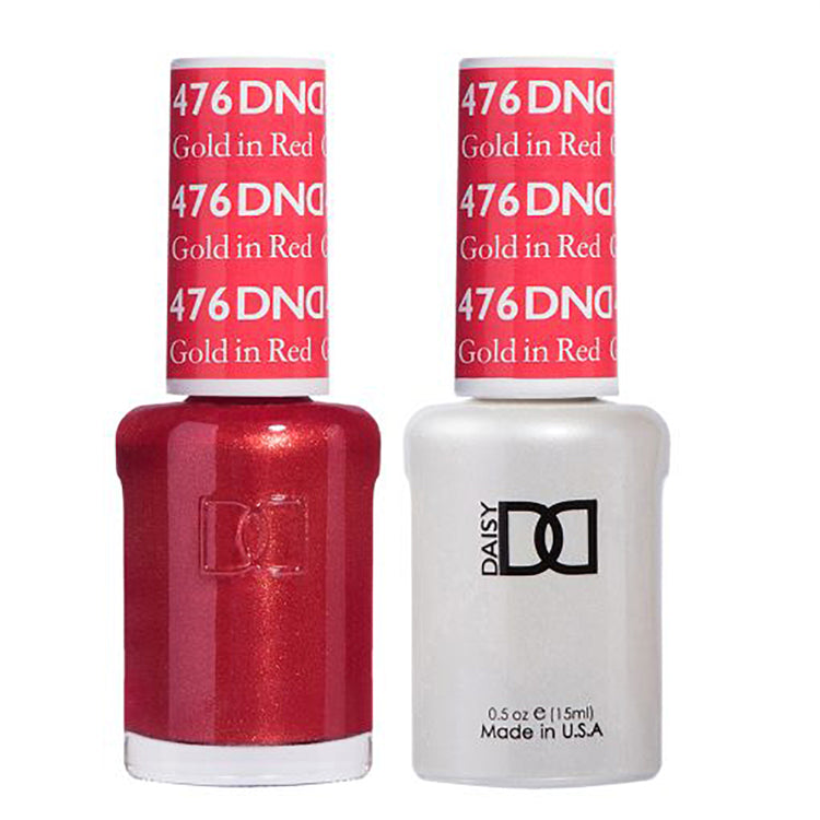 Daisy DND476 Soak Off Gel All In One Set - Gold In Red
