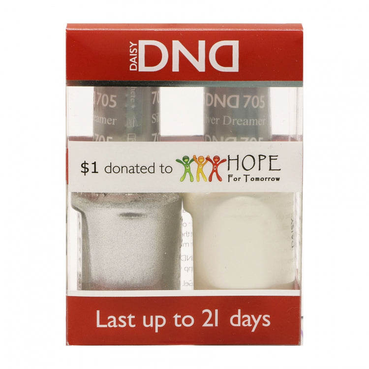 Daisy Soak Off Gel All In One Set - Silver Dreamer DND705