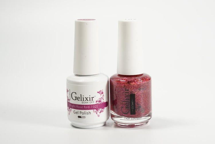 Gelixir Soak Off Gel All In One Set- Bright Rose Red GX102