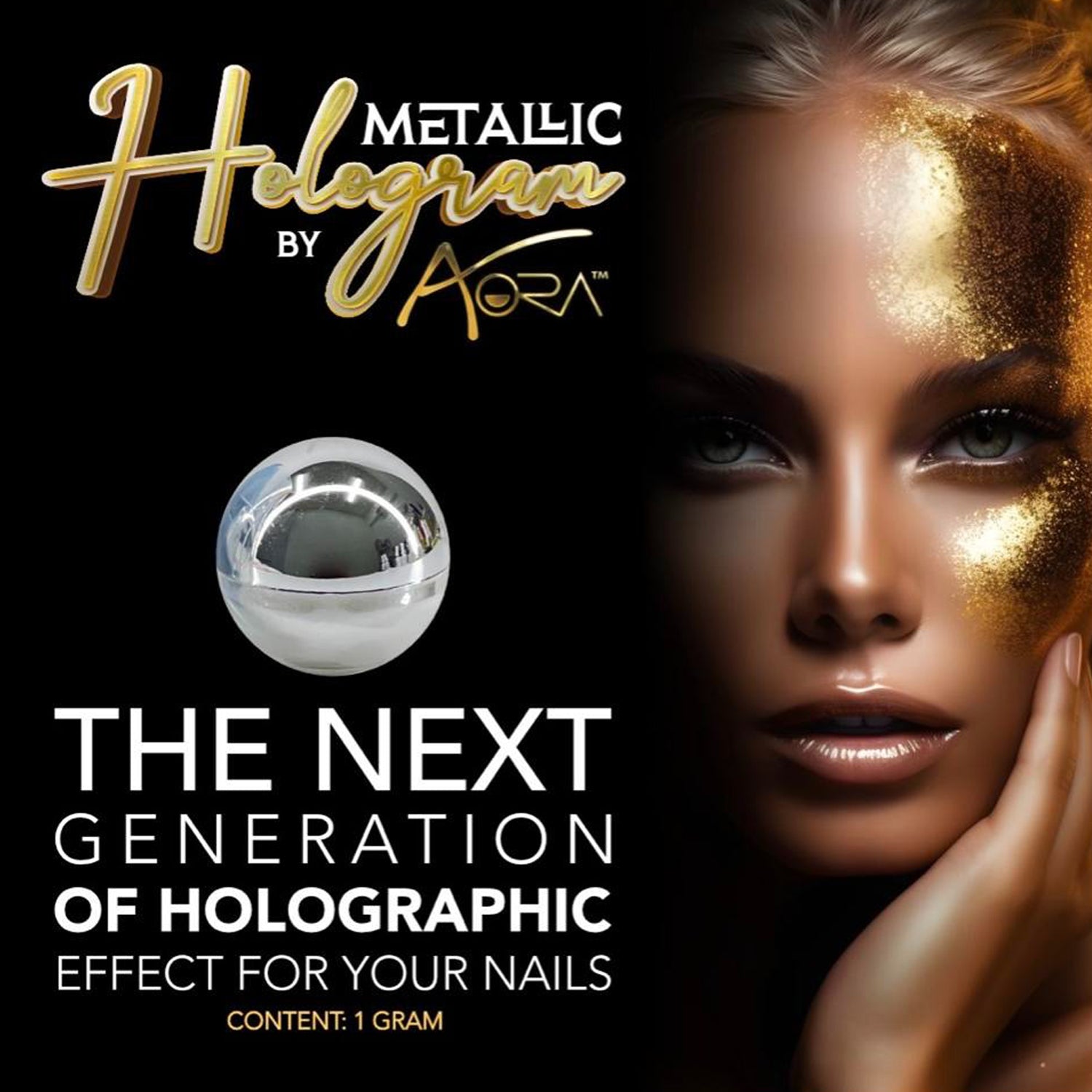 Aora Metallic Hologram Gold 1g 80340
