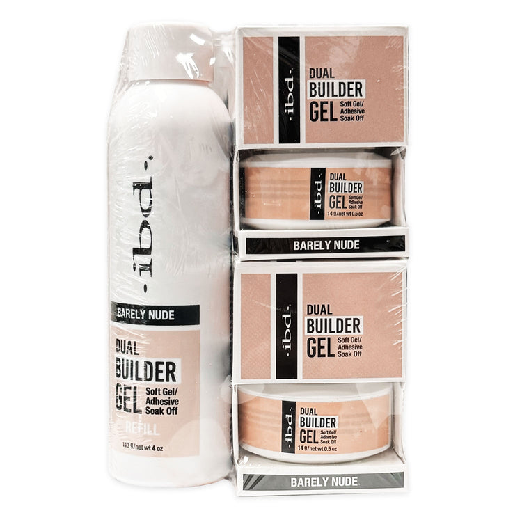Ibd Soak Off Dual Builder Gel Bundle - Barely Nude 37437
