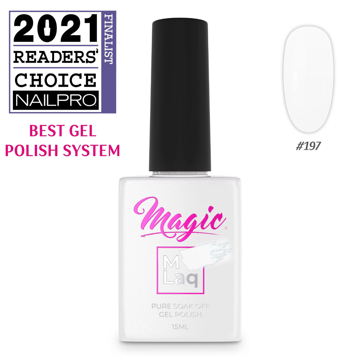 Magic Gel Polish MLaq 15 ml - Wedding White #197