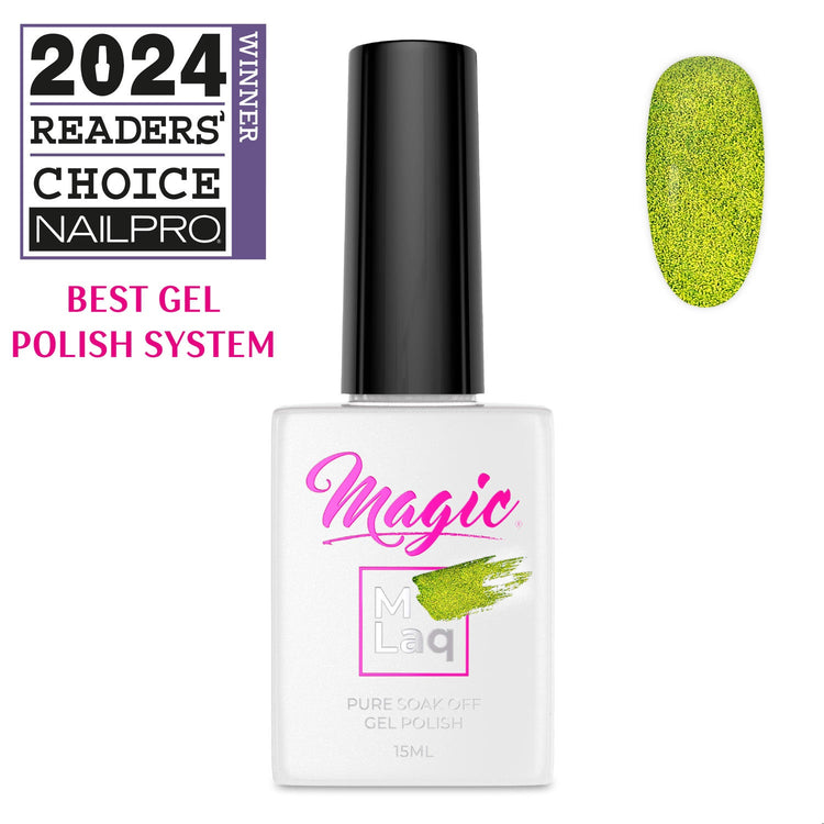 Magic Gel Polish MLaq 15 ml - Green Cat Eye #371