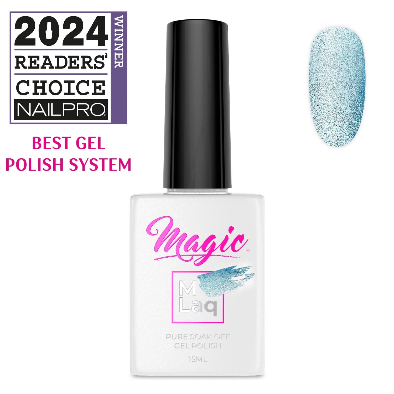 Magic Gel Polish MLaq 15 ml - Baby Blue Cat Eye #373