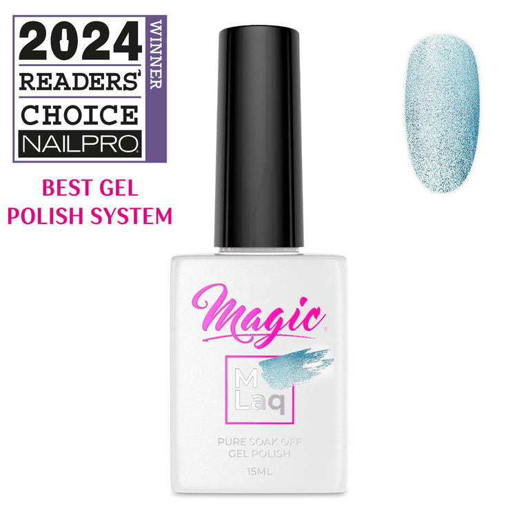 Magic Gel Polish MLaq 15 ml - Baby Blue Cat Eye #373