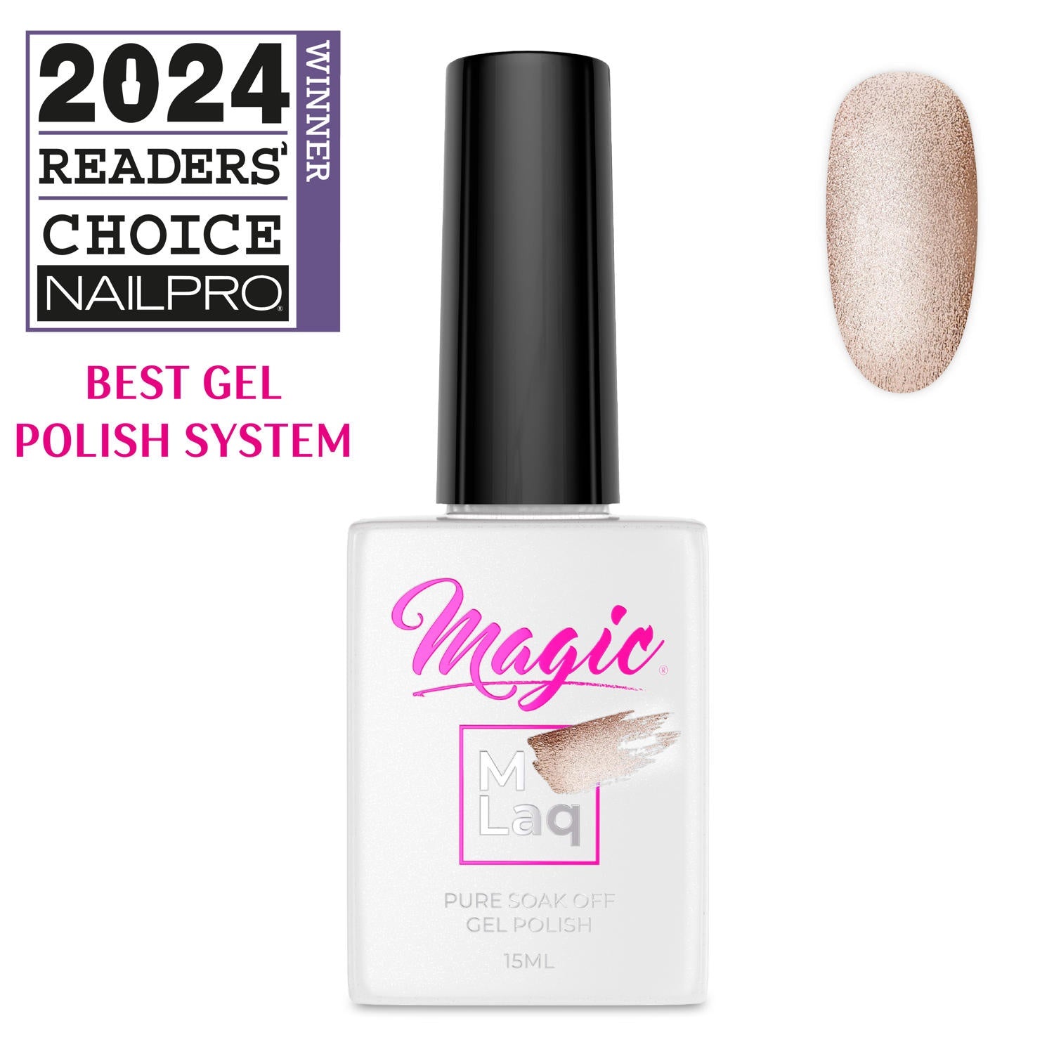 Magic Gel Polish MLaq 15 ml - Beige Cat Eye #379